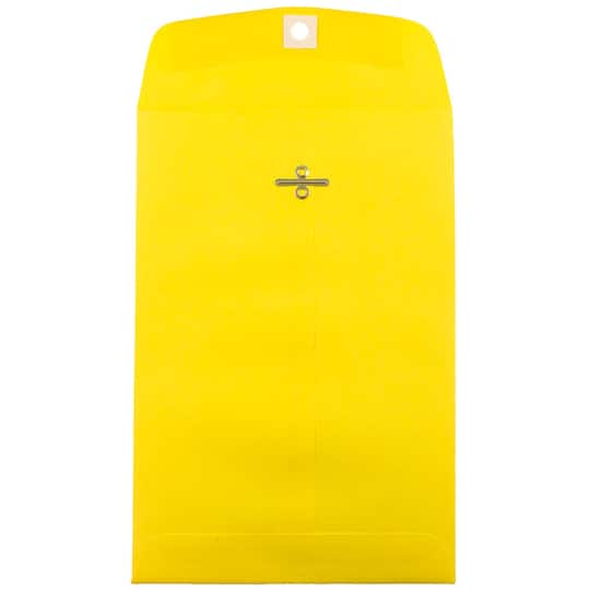 JAM Paper 6" x 9" Yellow Open End Catalog Recycled Envelopes